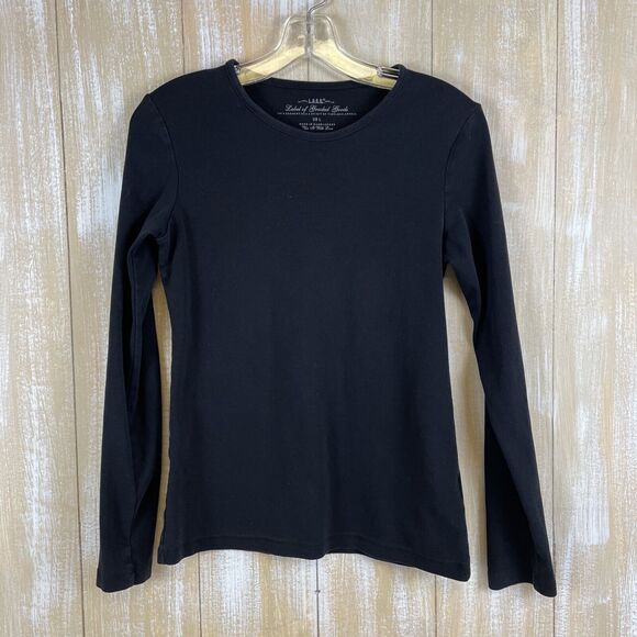LOGG Shirt Womens Large Black Scoop Neck Long Sleeve Casual Stretch - Picture 1 of 7